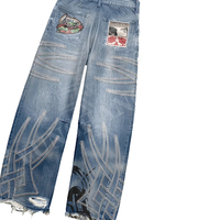 Ensemble en jean vintage délavé à l'acide pour homme, veste et pantalon en denim brodés en chenille, style streetwear, fabriqué sur mesure par YSJY