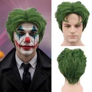 <span class=keywords><strong>Peluca</strong></span> de Halloween para Hombre, <span class=keywords><strong>Verde</strong></span>, Corta, Estilo <span class=keywords><strong>Payaso</strong></span> de Dibujos Animados, Hecha a Máquina con Fibra Resistente a Altas Temperaturas, para Actuaciones en Escenario - Product Image 1