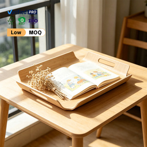 ถาดเก็บของแบบขายส่งพร้อมหูจับ ถาดไม้ทรงสี่เหลี่ยมผืนผ้าอเนกประสงค์ ถาดเสิร์ฟสำหรับใช้ในบ้าน ร้านอาหาร <span class=keywords><strong>โรงแรม</strong></span> - Product Image 6