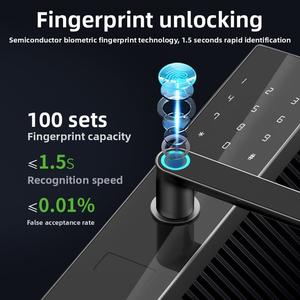 डियू सिक्योरिटी-ग्रेडेड वाईफाई फिंगरप्रिंट स्मार्ट लॉक-ट्यूया ऐप संगत एल्यूमीनियम मिश्र धातु डिजिटल लॉक-ट्यूया क्लाउड स्टोरेज - Product Image 4