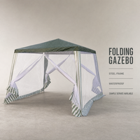 Moustiquaire de gazebo imperméable pour extérieur, pour gazebo pagode solaire 3x3, avec porte à fermeture éclair