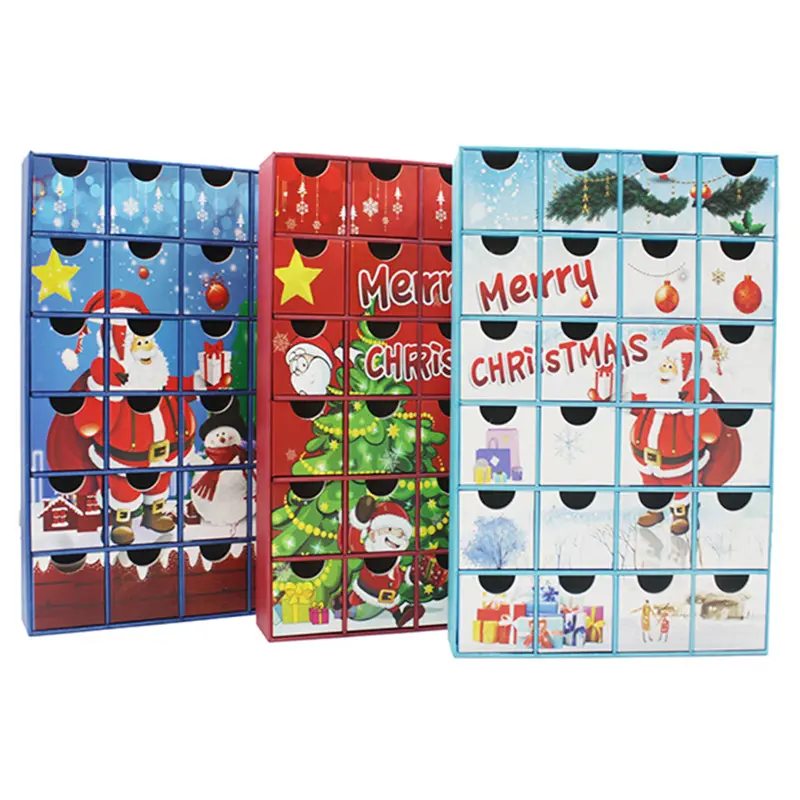 New idea cardboard paper pop surprise box packaging large white custom advent calendar box