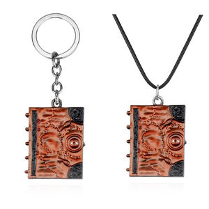 Collier livre de magie 3D <span class=keywords><strong>Hocus</strong></span> <span class=keywords><strong>Pocus</strong></span>, livre de magie des sœurs Sanderson, pendentif double face, collier ras du cou pour femmes, cadeaux pour enfants - Product Image 2