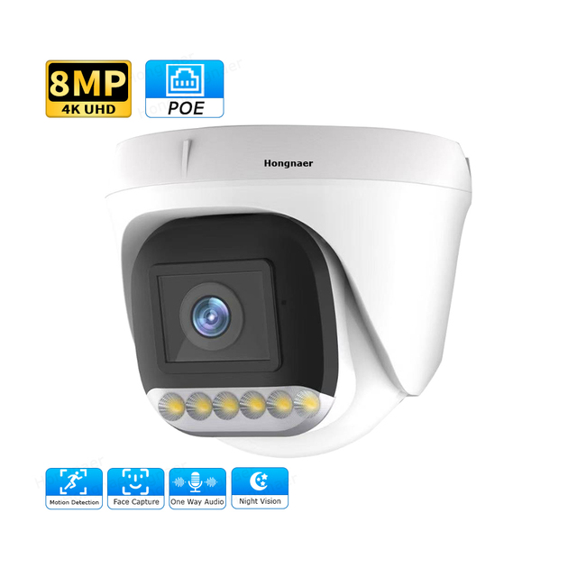 Hongnaer 4MP 5MP Face Capture Indoor POE Video Surveil CCTV IP Dome Camera 8MP 4K Home Wireless CCTV Network POE Security Camera