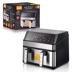Friteuse à air double panier 10 L en acier inoxydable avec écran tactile, appareil électroménager multifonction - Product Image 5