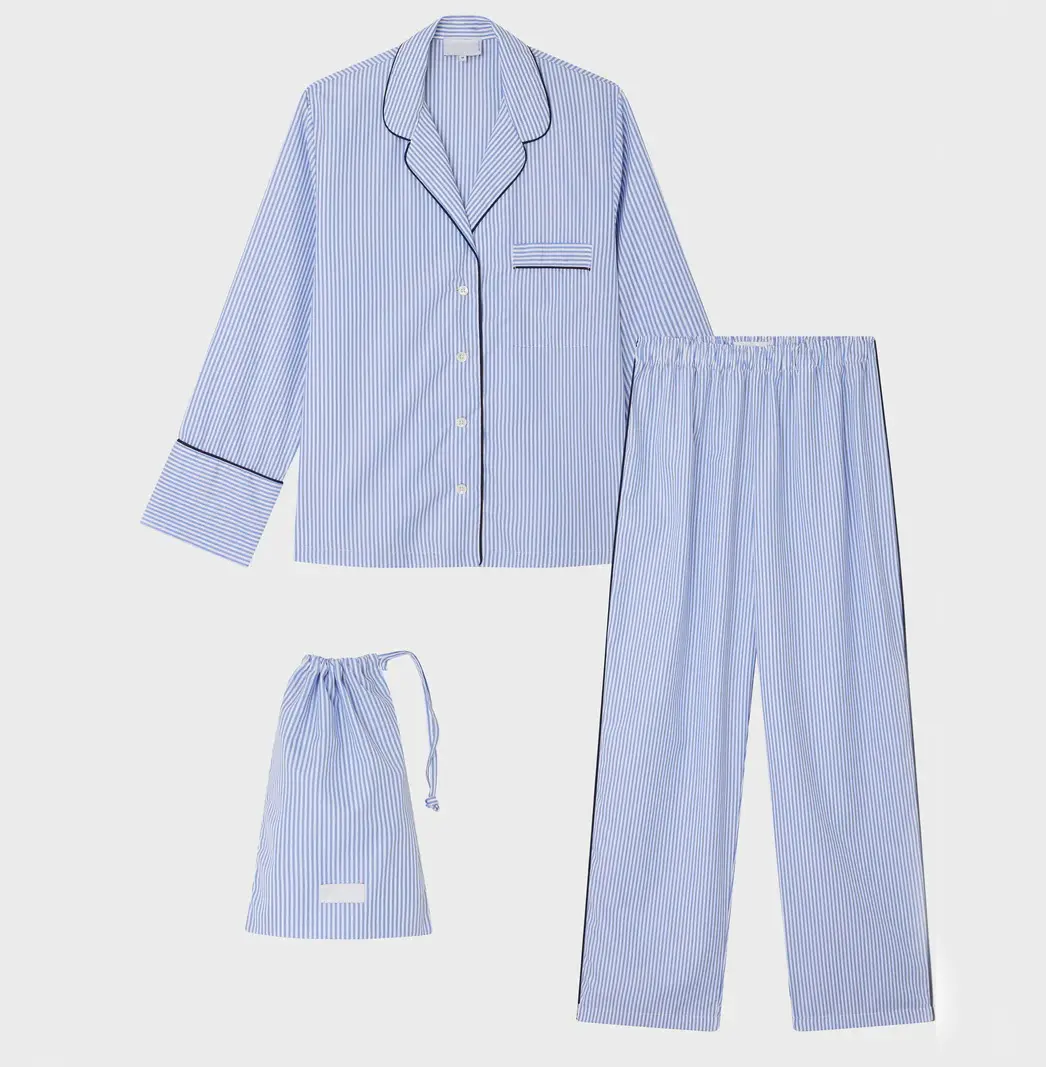 Home Wear Lapel Nightwear Cotton Long Sleeved Loungewear Women Sets Pajamas Woman Pyjama