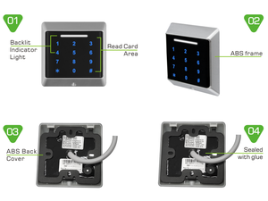 Tần Số Kép 125Khz + 13.56MHz cửa truy cập đọc hỗ trợ ID + IC thẻ với bàn phím cho một cửa duy nhất quản lý kiểm soát truy cập - Product Image 4