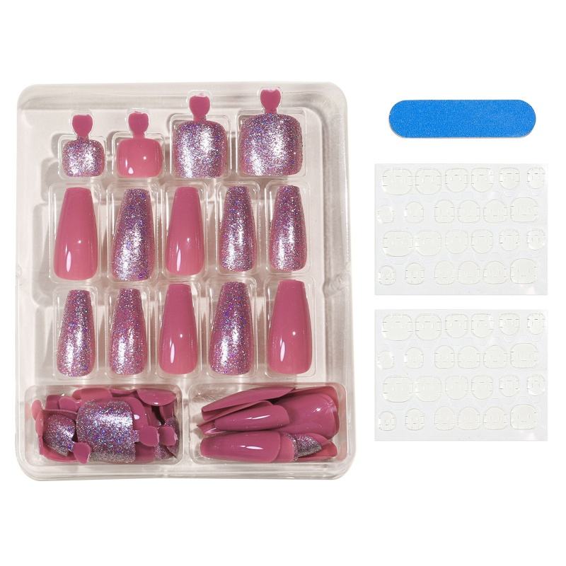 Popular 48pcs Toenails Nails Tips Full Cover Artificial Press on Toe Nails Fingernails Sets