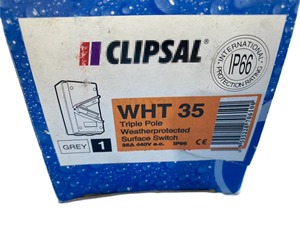 WHT35 35A 440V IP66 สวิตช์แยกวงจรแบบกันน้ำ ติดตั้งบนพื้นผิวแบบสามขั้ว - Product Image 1