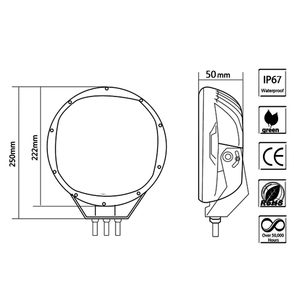 9-32V 225W 9 pollici LED Work Light Spot Beam rotondo bianco/colore ambra luce di guida fuoristrada per ATV SUV 4x4 Truck <span class=keywords><strong>T</strong></span> Boat - Product Image 4