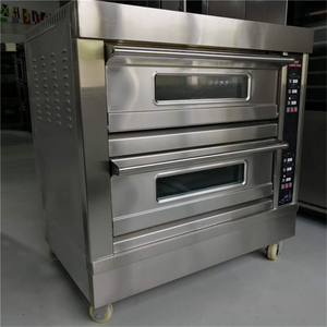 Horno de gas de dos pisos y cuatro placas con vidrio doble capa a prueba de explosiones y quemaduras, triple aislamiento, máquina automática para snacks - Product Image 4