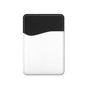 Support de téléphone vierge en cuir PU et toile pour sublimation, avec adhésif thermocollant, poche pour carte de crédit, sans fermeture, vente en gros - Product Image 1