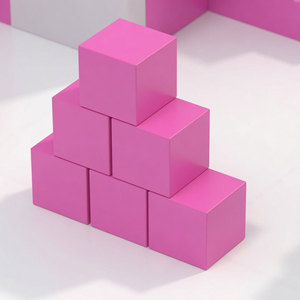 Juego de bloques de construcción de plástico rosa de alta calidad para área de juegos interior - Product Image 4