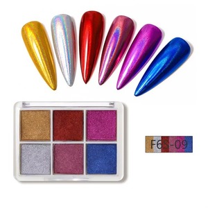 Poudre à ongles effet miroir magique Grids Solid, effet métallique, pigment pailleté chromé, poudre holographique pour décoration des yeux/ongles - Product Image 6