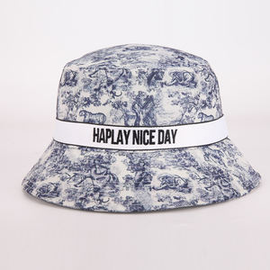 Оптовая продажа, Женская Повседневная шляпа от солнца с принтом, шляпы-ведра для рыбаков, дизайнерские шляпы-ведра с индивидуальным логотипом - Product Image 5