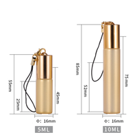 WOGU 5ml 3ml Mini Flacon Roll-on Vide en Verre pour Cosmétiques de Voyage, Parfum et Huiles Essentielles avec Bouchon à Chaîne