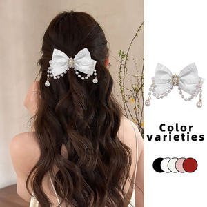 SASAACC Version coréenne perle gland arc pince à cheveux, carte de cheveux élégante de Style <span class=keywords><strong>cour</strong></span> française adolescente, accessoire de cheveux doux - Product Image 1