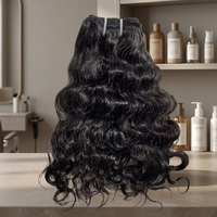 Ekstensi Rambut Remy India 100% Rambut Manusia Virgin Double Drawn untuk Anyaman Rambut Mesin Double Weft Semua Warna