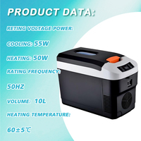 Mini réfrigérateur-congélateur de voiture 10L 12V DC portable pour camping, camion, fourgon, voyage, extérieur