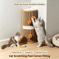 Griffoir mural pour chat en carton ondulé écologique avec coussinets de remplacement – Jouet d'angle mural pour chat d'intérieur pour aiguiser les griffes – En promotion