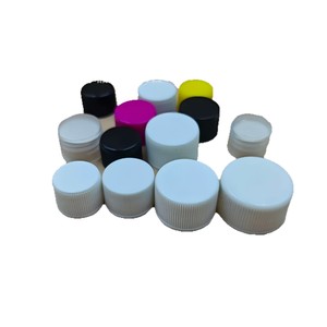 Tapas de rosca de plástico para botellas, varios tamaños, blancas, negras, transparentes, 18, 20, 24, 28, con cierre de dientes estriados, accesorios - Product Image 1