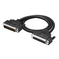 Kabel Ekstensi Data DB50 50-Pin D-Sub Sudut 180 Derajat Berkualitas Tinggi, Male ke Female, Terproteksi untuk PLC, Industri, dan Otomasi CNC