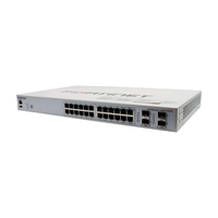 Kotak Switch Jaringan Aluminium FS-124F-FPOE POE SNMP QoS 48-Port 480Gbps Switch Hub Ringkas