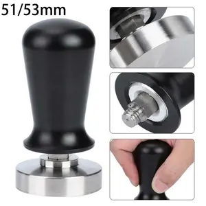 China Custom Manufacturer 51mm 58mm Constant Pressure Calibrated Coffee Espresso Tamper Barista Stainless Steel Flat Base
