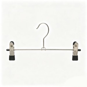 <span class=keywords><strong>Cintre</strong></span> antidérapant à fil <span class=keywords><strong>plat</strong></span> allongé et pince intégrée, idéal pour pantalons longs et jupes – Le best-seller pour votre dressing. - Product Image 1