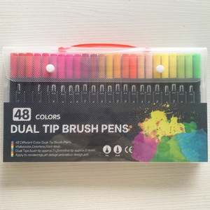 Zeamor Caneta Custom Watercolour Dual <span class=keywords><strong>Tip</strong></span> 12 Color Art Markers <span class=keywords><strong>Set</strong></span> Embalaje suelto Caligrafía Black Brush Pen para niños de la escuela - Product Image 3