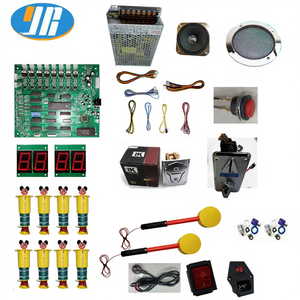 Macchina da Gioco Arcade Acchiappa la Talpa Parlante in Inglese a Gettoni per Bambini in Legno con Martello per Colpire Criceti Scheda Madre in Plastica e Parti Metalliche - Product Image 1