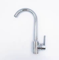Robinet de cuisine moderne en acier inoxydable, mitigeur eau chaude et froide, avec cartouche céramique, monocommande, col de cygne haute, à poser sur plan
