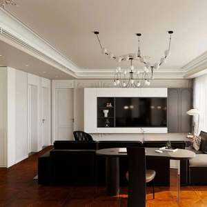 Customized Modern French Design Wooden TV Cabinet <b>Bookshelf</b> Black and <b>White</b> for Hotel or Apartment Living Room - Product Image 4