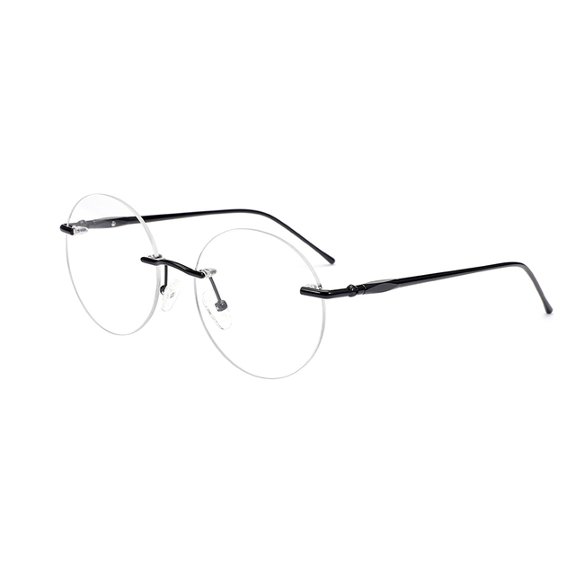 Classic Unisex Rimless Metal Optical Glasses Frames Best Prices Pure Titanium Stainless Men Women Diamond Face Protective Print