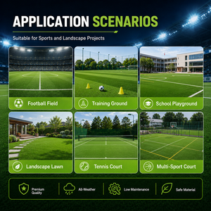 Césped Sintético <span class=keywords><strong>para</strong></span> Fútbol sin Relleno, Césped Artificial <span class=keywords><strong>para</strong></span> Cancha de Fútbol Sala, Cancha Deportiva Interior y Exterior, Proveedor OEM - Product Image 4