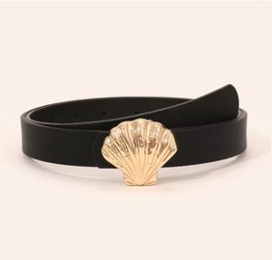 Dames zwarte retro eenvoudige klassieke legering gesp in de vorm van een gesp dunne riem voor rok, overhemd, pak, broek, gewone breedte - Product Image 1