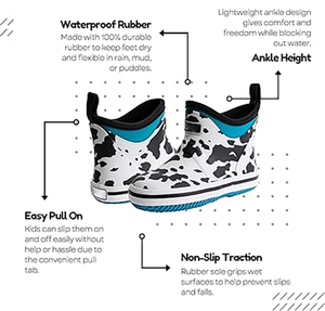 Botas de Lluvia Antideslizantes para Niños y Niñas, Diseño de Vaca y Guepardo, Impermeables, Duraderas, con Suela de Alta Tracción, Venta al Por Mayor - Product Image 3