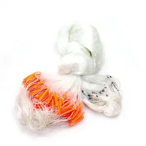 Pure Nylon Monofilament Net Manufacturer White Wire Catching Fish Net Three Layers Gill-net PP Woven Bag Double Lead Sinker 1.8m