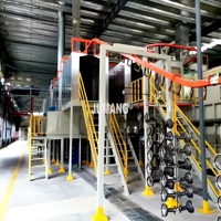 Système de ligne de production de revêtement en poudre électrostatique automatique personnalisable en acier avec moteur PLC, prétraitement et lavage pour l'automobile