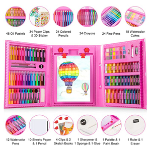 Juego de Arte de arte profesional de 176 piezas para niños, tablero de dibujo seguro de varios colores para uso escolar, caja de <span class=keywords><strong>color</strong></span> incluida - Product Image 2