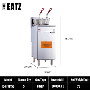 CE認定商用ガス管フライヤー<span class=keywords><strong>25</strong></span>リットル35kW