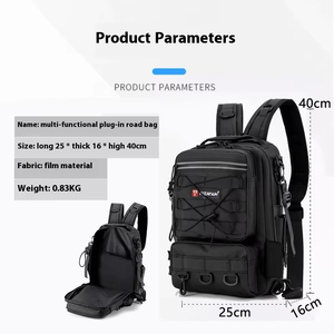 Sac à dos de pêche multifonctionnel en nylon de grande capacité, résistant à l'usure, imperméable, avec position de suspension pour équipement de plein air - Product Image 3