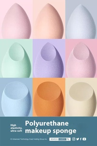 Bouffée de poudre de maquillage en coton doux triangle violet avec flocage Houppette libre - Product Image 5