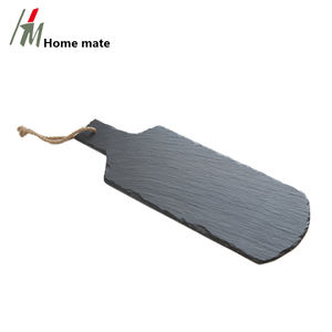 Bandeja de servicio de pizarra negra Natural, plato con mango, venta al por mayor de fábrica - Product Image 2
