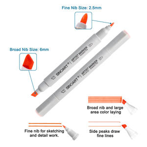 SINOART RTS SKIN 6 couleurs Ensemble de marqueurs Artist's Loft Marqueurs à pointe <span class=keywords><strong>feutre</strong></span> à encre à base d'<span class=keywords><strong>alcool</strong></span> pour boîte en PET - Product Image 2