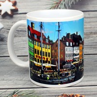 Fabrication en gros de tasses à café en céramique à sublimation souvenir, mates, avec boîte cadeau