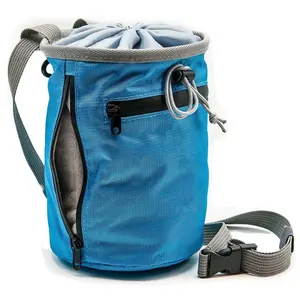 polyester Large Chalk Bag Rock Climbing Bouldering Bucket Stand Bag for Lifting with Belt