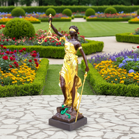 Statue d'art métallique sur mesure, taille réelle, bronze doré, statue de la Déesse de la Justice