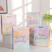 Sacs miniatures d'anniversaire en carton ivoire de haute qualité, écologiques et recyclables, avec poignée en nylon et logo personnalisé pour chaussettes