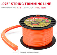 Fil de coupe pour débroussailleuse Stihl de 2,4 mm, 2,7 mm, 3,0 mm, 3,5 mm en bobine de 2 kg/5 lb pour tête de coupe